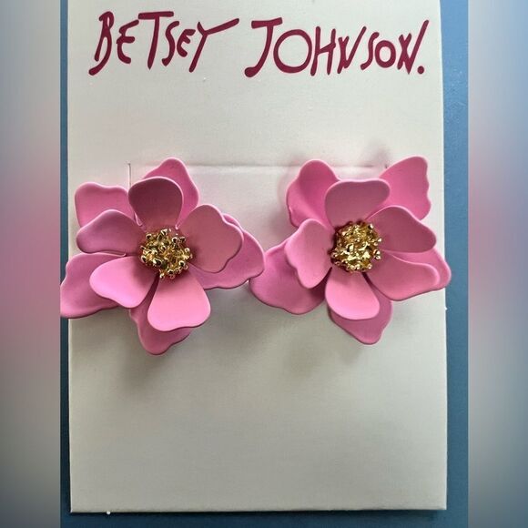 🌸 Betsey Johnson pretty in pink flower earrings 🌸 - Picture 4 of 4
